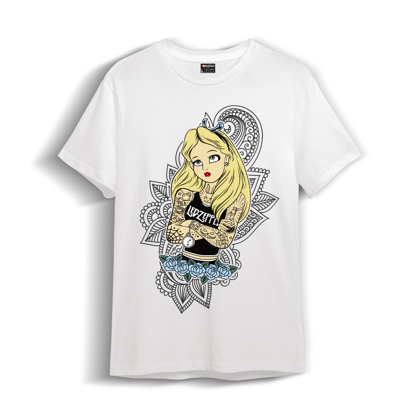 Polera Clasica Princesa Rockeras Rock Alicia 100 Algodón