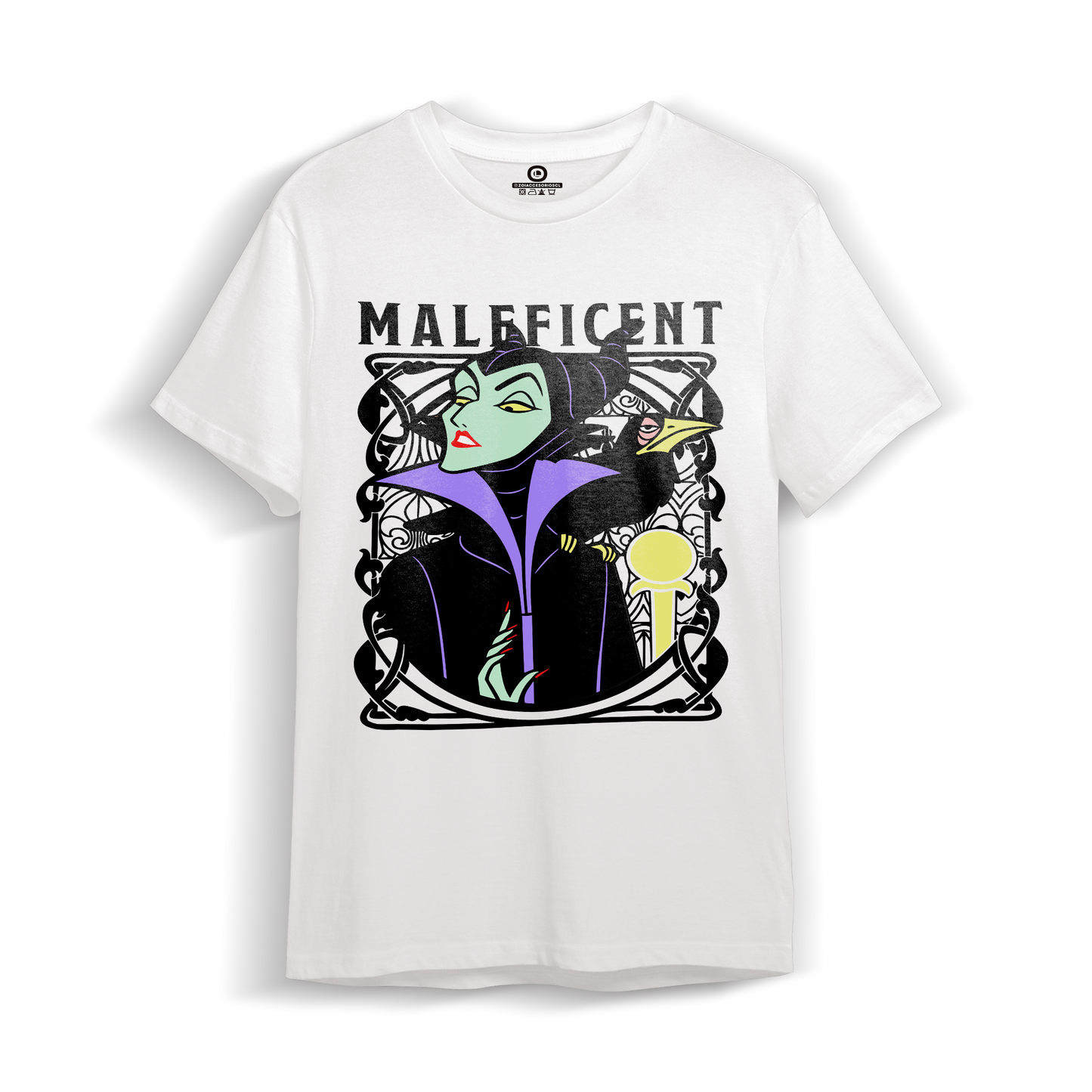 Polera Estampado Malefica Villana Vintage Algodón