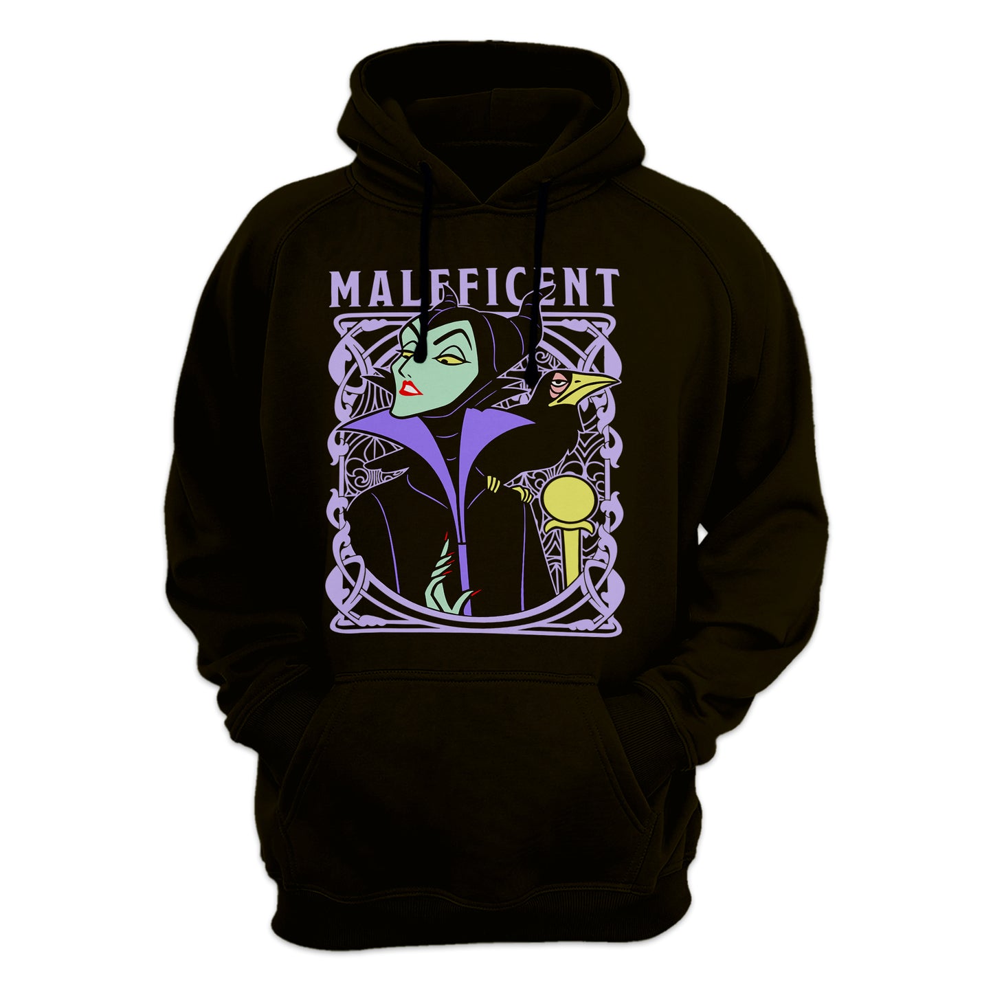 Poleron Canguro con capucha estampado Malefica
