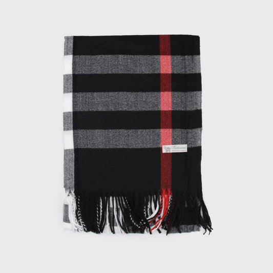 Bufanda Cashmere Cuadros Y Flecos Tipo Escoces